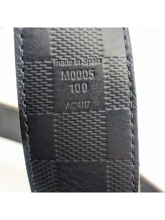 Louis Vuitton Ceinture Damier Print Graphite Infini Reversible Black Belt